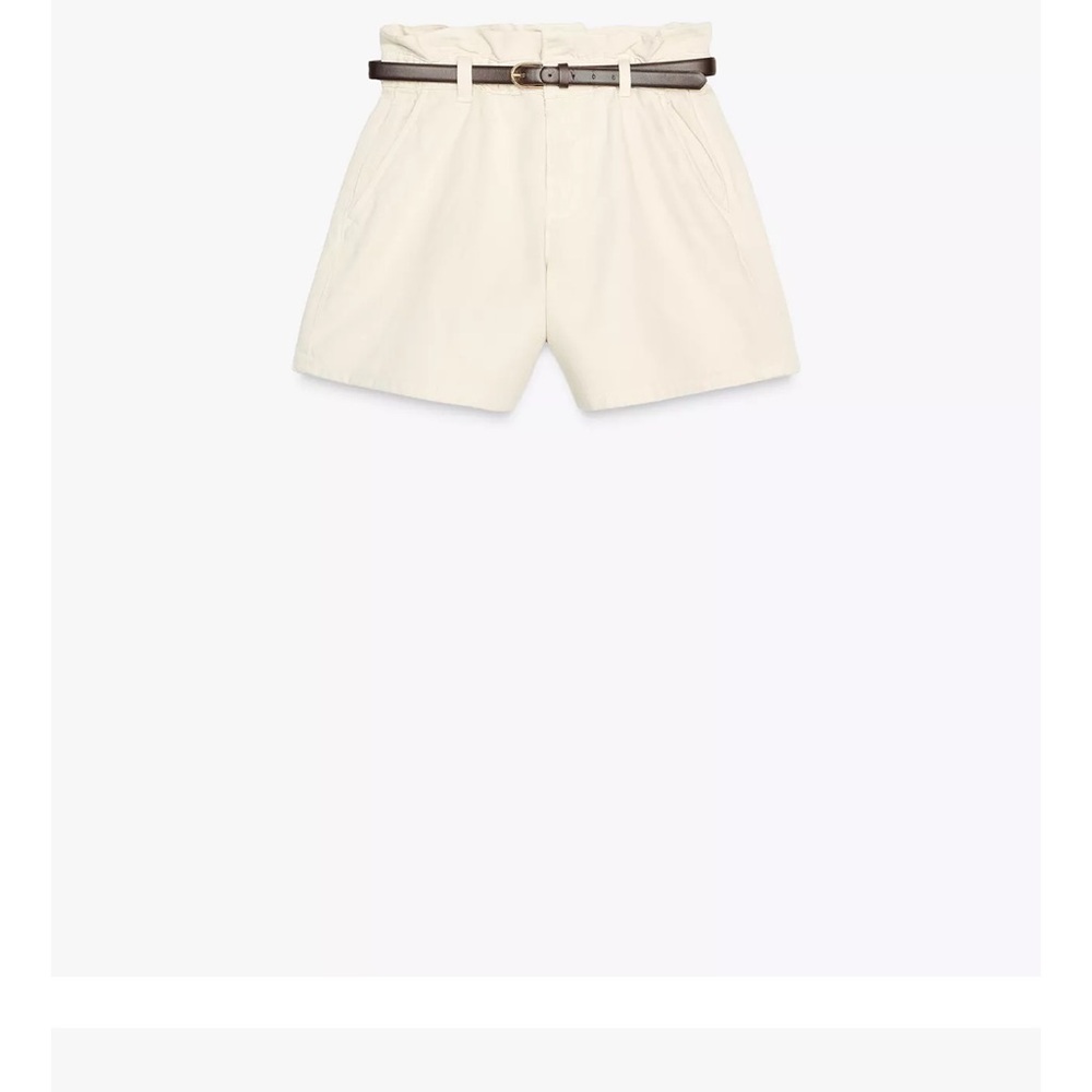 Zara Paperbag Denim Short with Belt